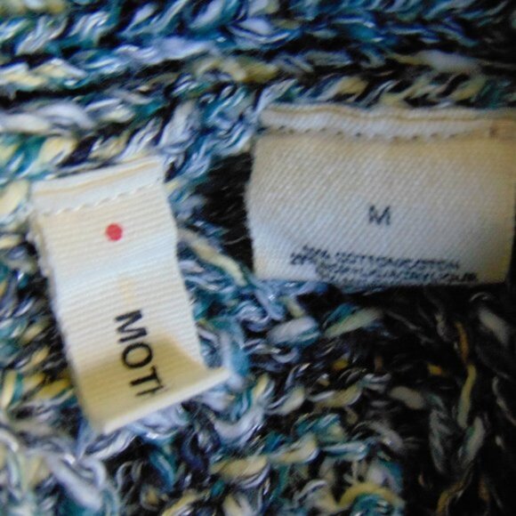 Moth Anthropologie Green Multi Short Sleeve Cable Cotton Blend Cardigan M - Picture 6 of 6